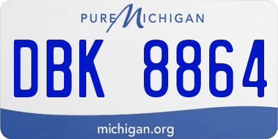 MI license plate DBK8864