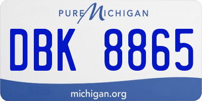 MI license plate DBK8865