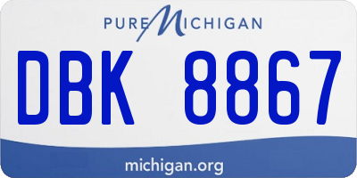 MI license plate DBK8867