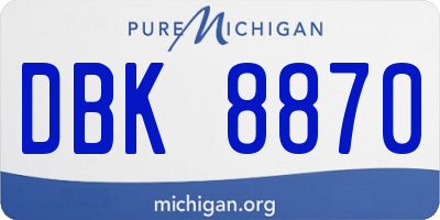MI license plate DBK8870