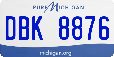 MI license plate DBK8876