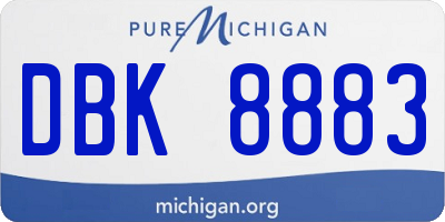 MI license plate DBK8883