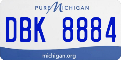 MI license plate DBK8884