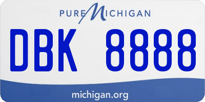 MI license plate DBK8888