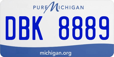 MI license plate DBK8889