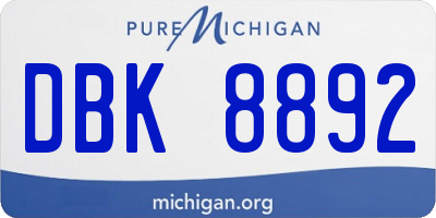MI license plate DBK8892