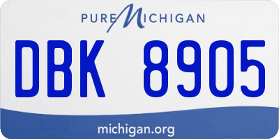 MI license plate DBK8905
