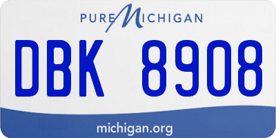 MI license plate DBK8908