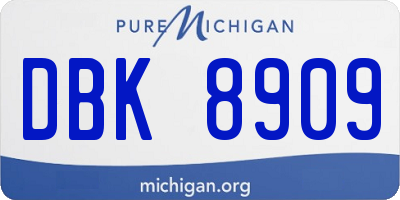 MI license plate DBK8909