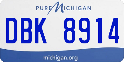 MI license plate DBK8914