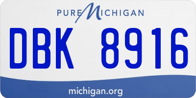 MI license plate DBK8916