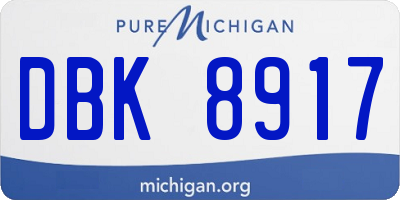 MI license plate DBK8917