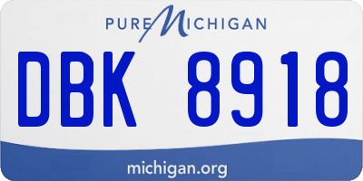 MI license plate DBK8918
