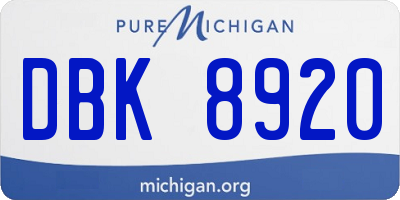 MI license plate DBK8920
