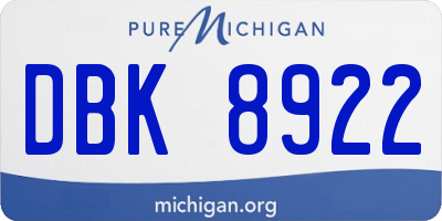 MI license plate DBK8922
