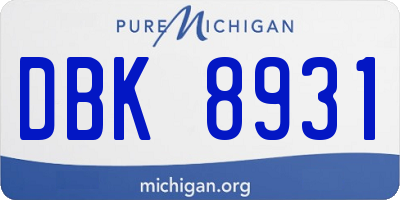 MI license plate DBK8931