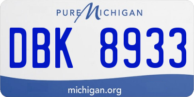 MI license plate DBK8933