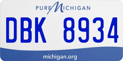 MI license plate DBK8934