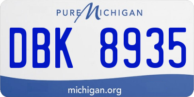 MI license plate DBK8935