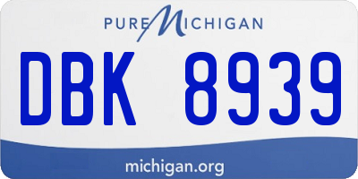 MI license plate DBK8939
