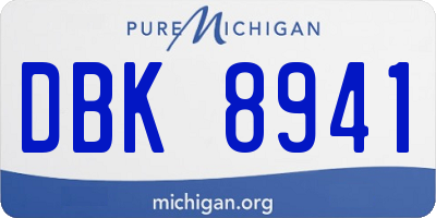 MI license plate DBK8941