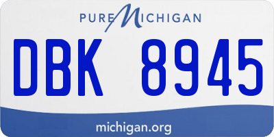 MI license plate DBK8945