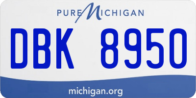 MI license plate DBK8950