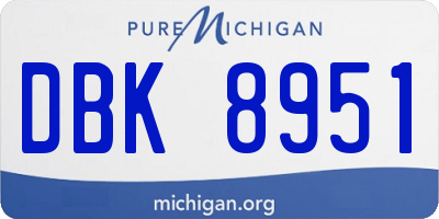 MI license plate DBK8951