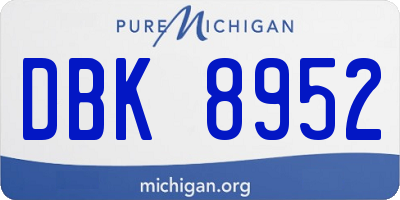 MI license plate DBK8952