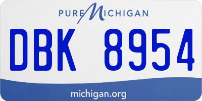 MI license plate DBK8954