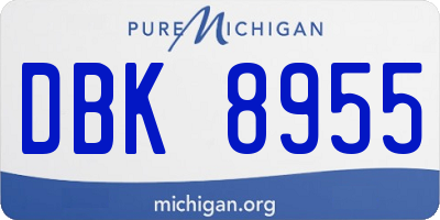 MI license plate DBK8955