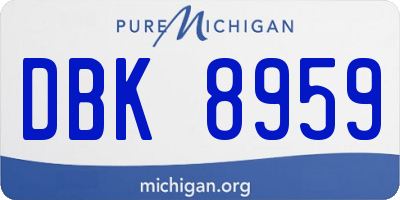MI license plate DBK8959