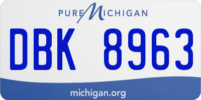 MI license plate DBK8963