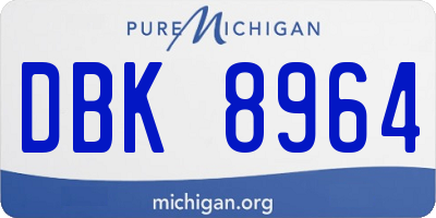 MI license plate DBK8964