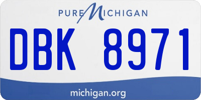 MI license plate DBK8971