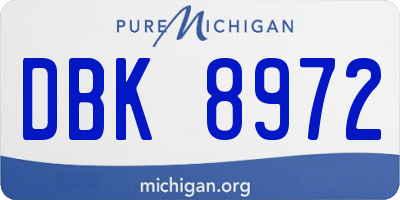 MI license plate DBK8972