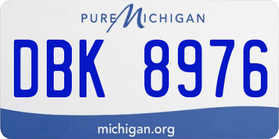 MI license plate DBK8976