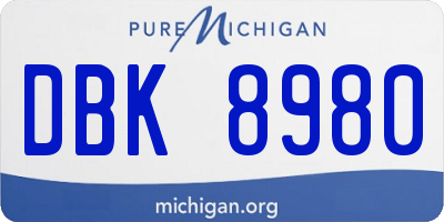 MI license plate DBK8980