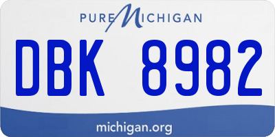 MI license plate DBK8982