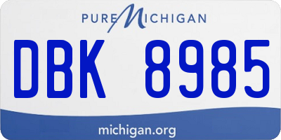 MI license plate DBK8985