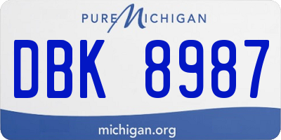MI license plate DBK8987