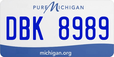 MI license plate DBK8989