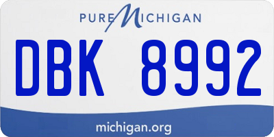 MI license plate DBK8992