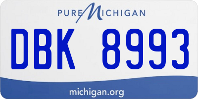 MI license plate DBK8993