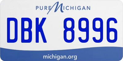 MI license plate DBK8996