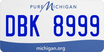 MI license plate DBK8999
