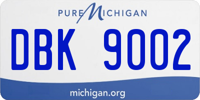 MI license plate DBK9002