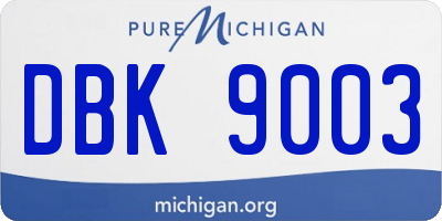 MI license plate DBK9003