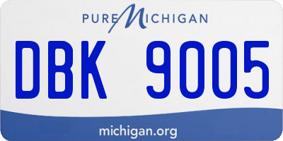 MI license plate DBK9005