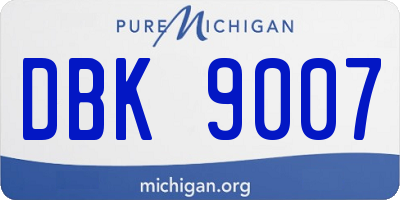 MI license plate DBK9007